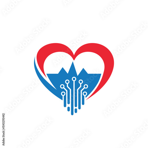 digital heartabstract logo modern style