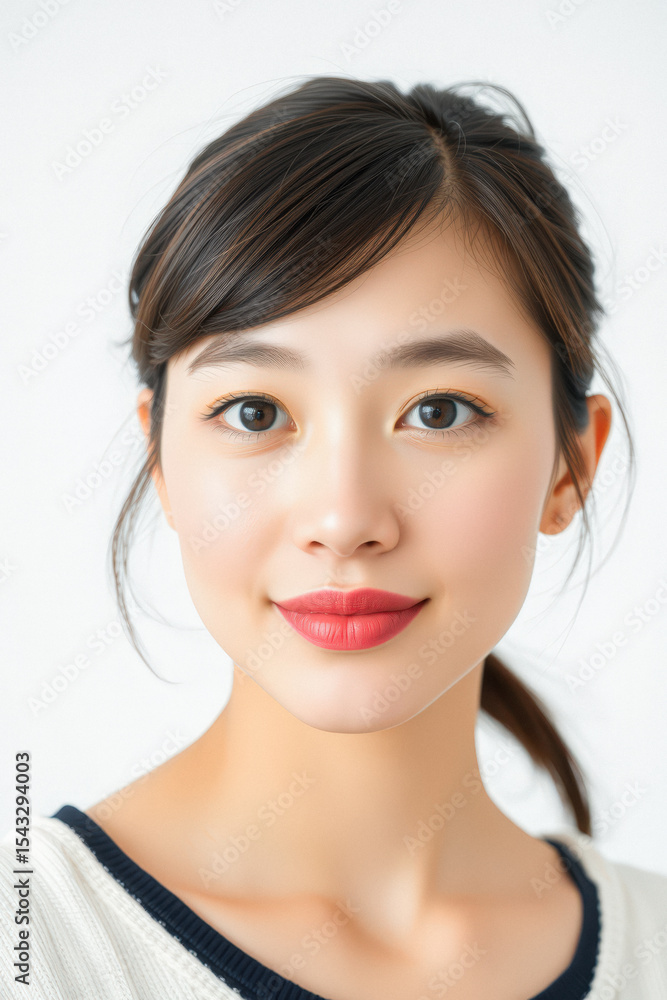 Close-up Portrait of a Woman with Natural Makeup Close-up Portrait of a Woman with Natural Makeup