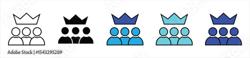 Crowned Team Icon – Leadership, Elite Group, and VIP Members Symbol