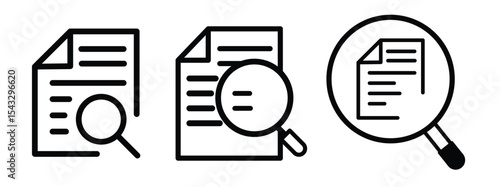 search document icon. Document search analysis icon
