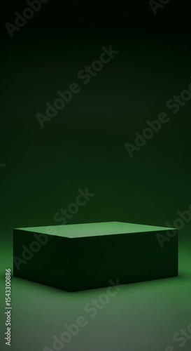 Podium Square Dark Green Scene Mockup Product Display