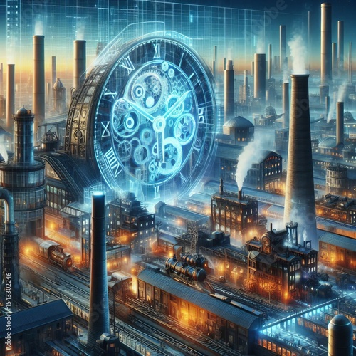 Industrial Revolution a holographic face