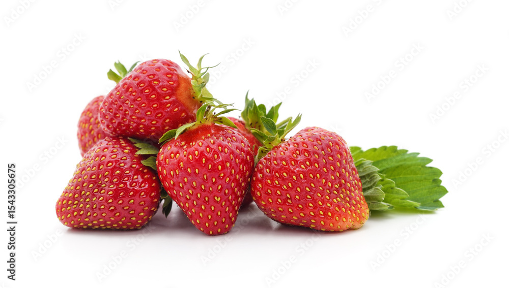 Ripe strawberry with leaves. Ripe strawberry with leaves.