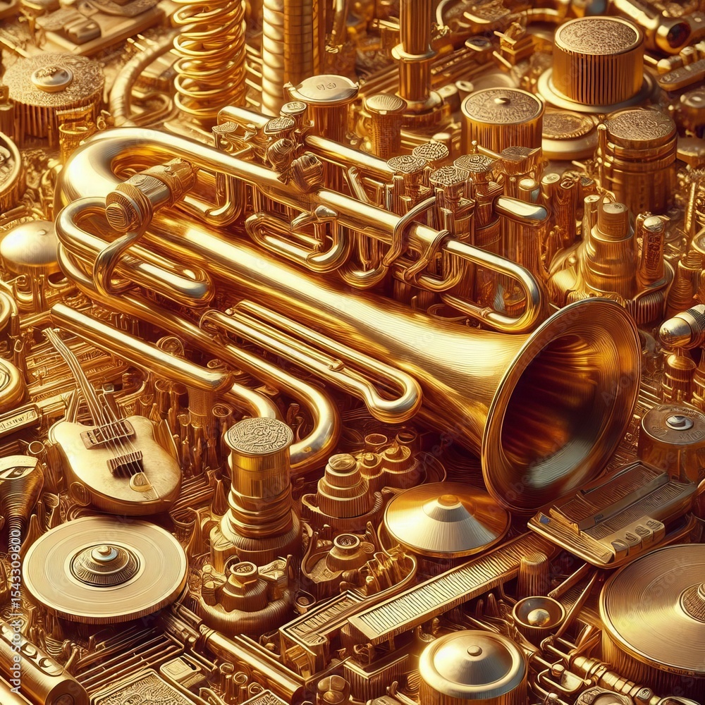 Obraz premium Brass Foil and decorative items