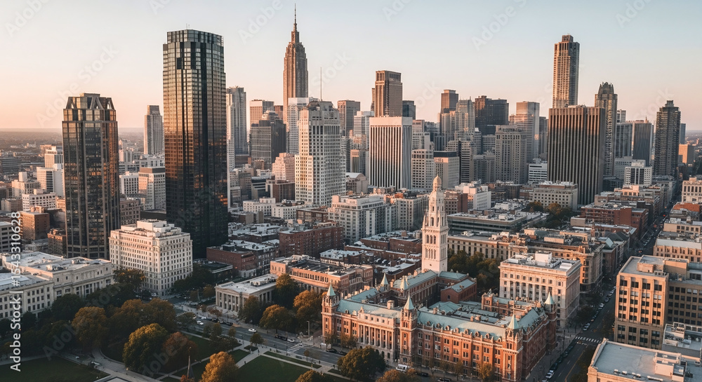 Fototapeta premium aerial view of manhattan