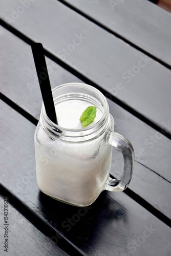 Delicious milkshakes are on the table.