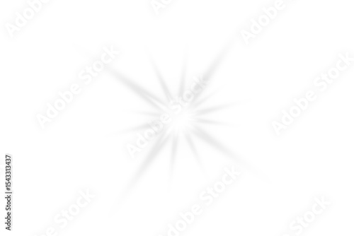 White sparkle light effect isolated on transparent background. Glowing silver white light. Shining star, light spark with rays. Light sparkle bling effect. Light png isolated on transparent