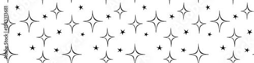 Wallpaper Mural Vector abstract outline seamless pattern with glitter, sparks. Childish texture with shine in doodle style. Stars shining, sparkling, glowing, twinkling. Backdrop texture, Wrapping design Torontodigital.ca