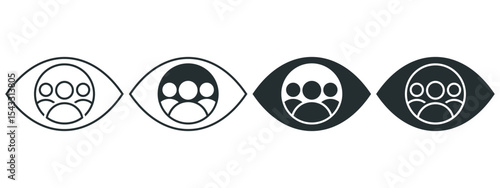 Team monitoring eye icon. Illustration vector