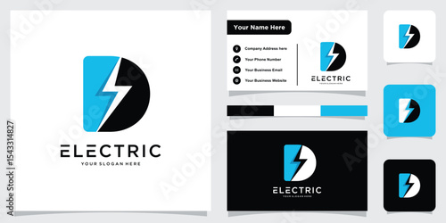 Flash D Letter Logo, Electrical Bolt Logo Vector