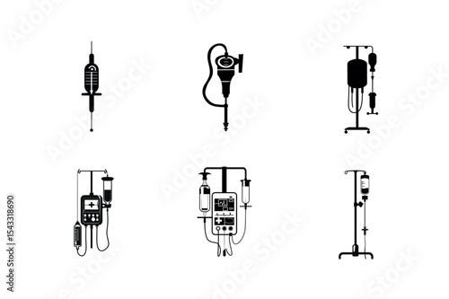 Medical infusion devices silhouette set
