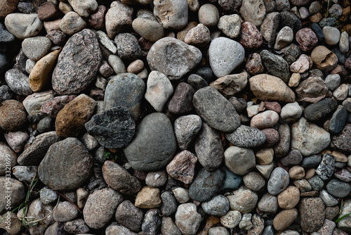 Texture of stones on the ground