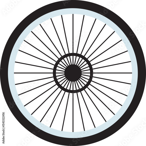Classic Bicycle Wheel Spoke Design Vector Illustration