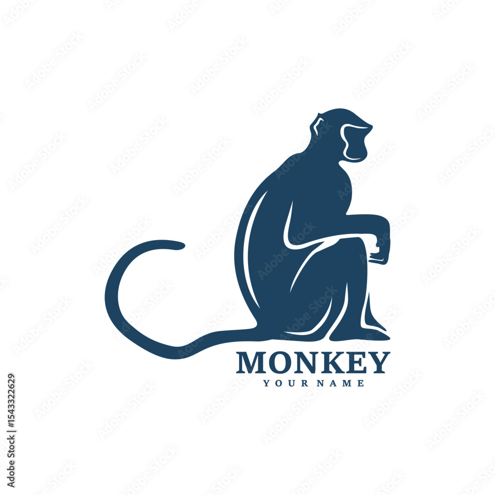 Fototapeta premium Monkey logo design vector. Silhouette Monkey Template Illustration. Icon Symbol