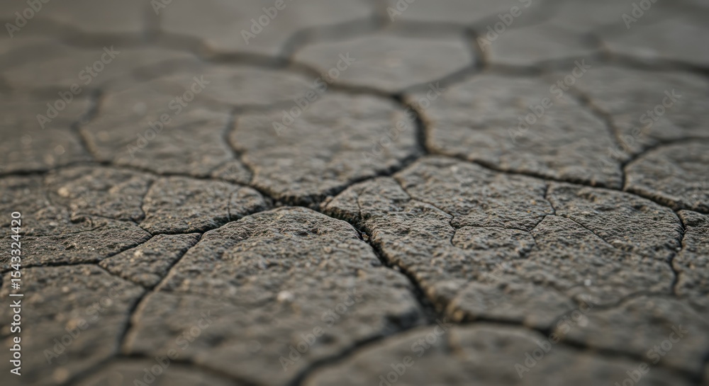 Obraz premium Cracked Earth A Close-Up View of Drought-Stricken Land