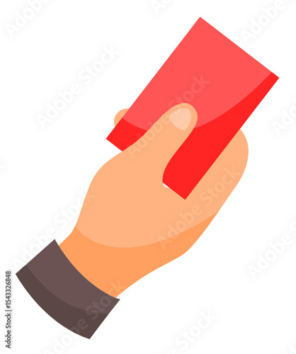 Red Card Illustration of a Hand Holding a Red Card
