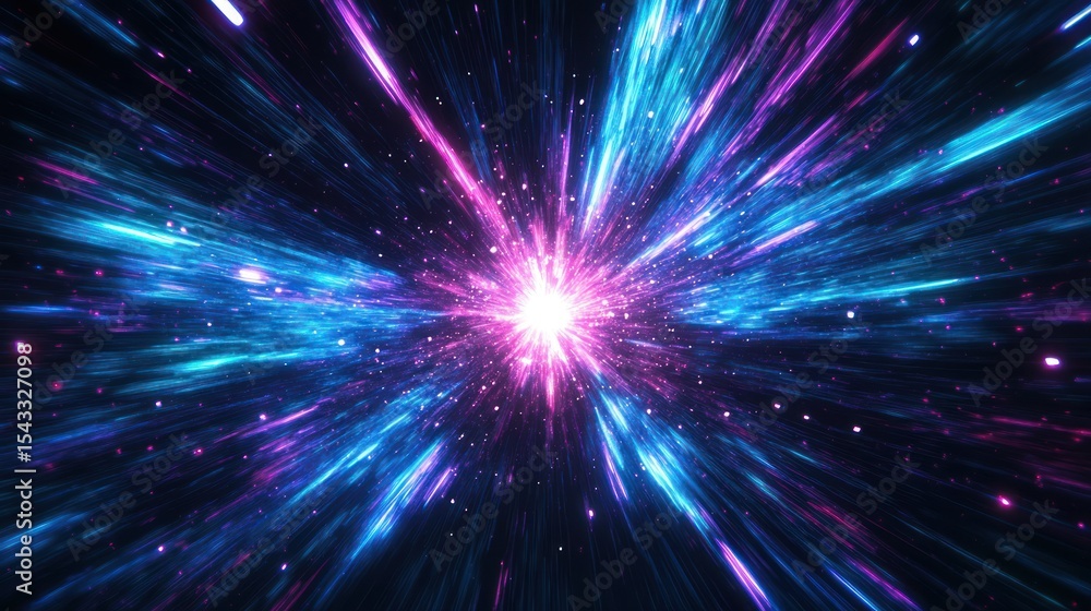 Naklejka premium Cosmic explosion, vibrant colors