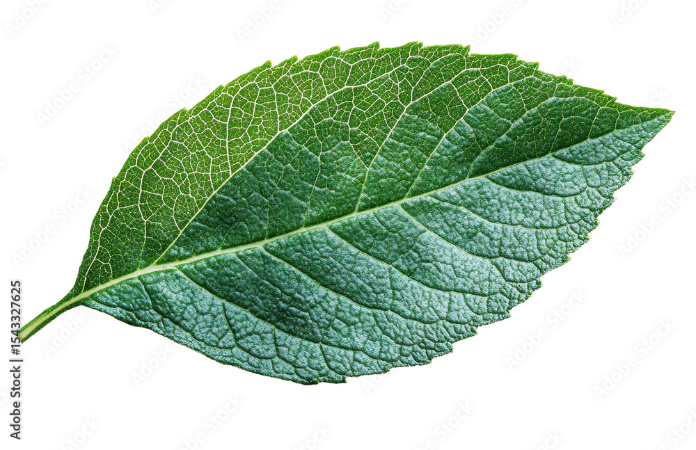 Obraz premium Leaf macro isolated on transparent background. PNG