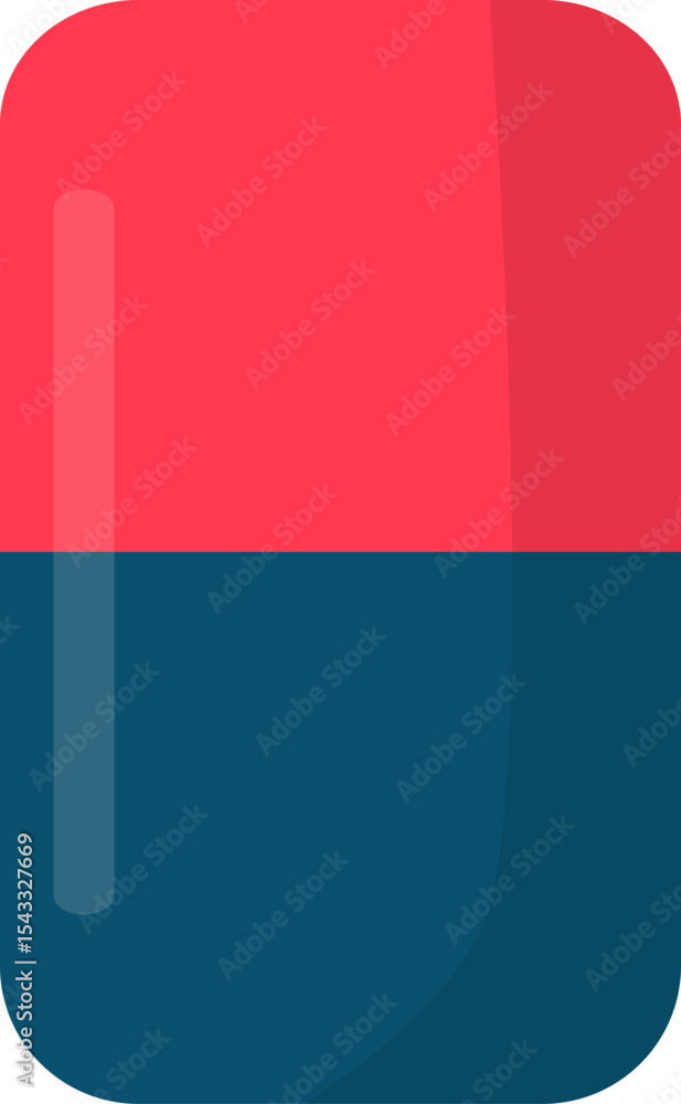 Naklejka premium Abstract Two-Tone Capsule Shape Design Element Red and Teal