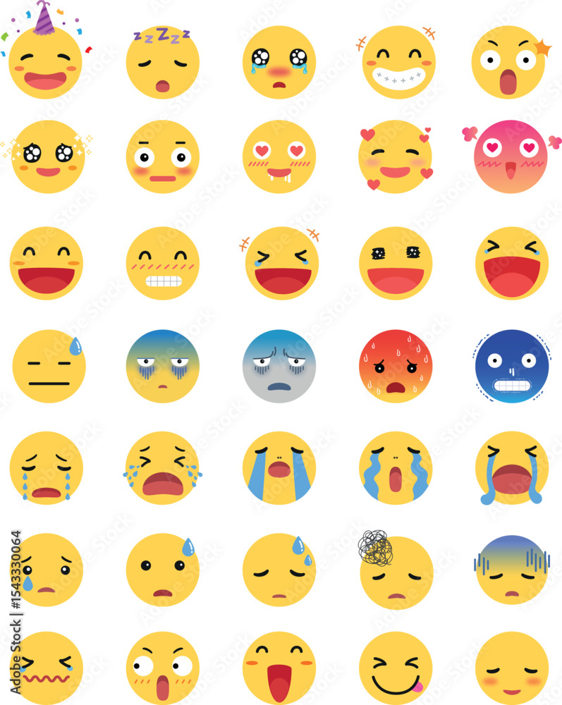 Naklejka premium emoji-set