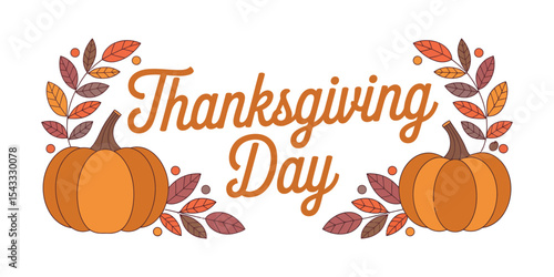 Happy Thanksgiving Day Pumpkins, Autumn Leaves, and Gratitude