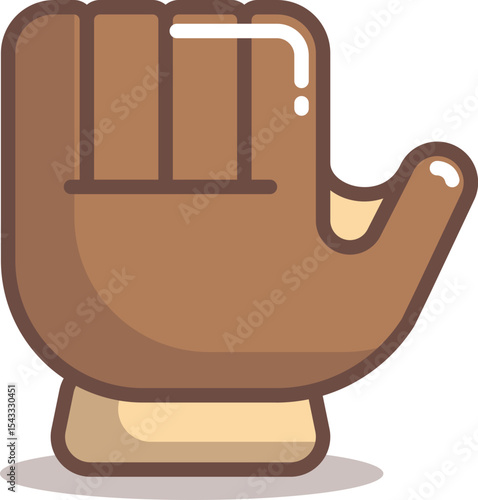 Brown Leather Work Glove Icon Hand Protection Illustration