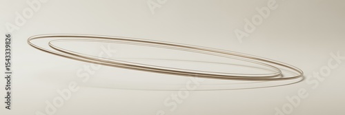 Elegant Minimalist Beige Abstract Rings: Modern Art Design for Presentations & Websites