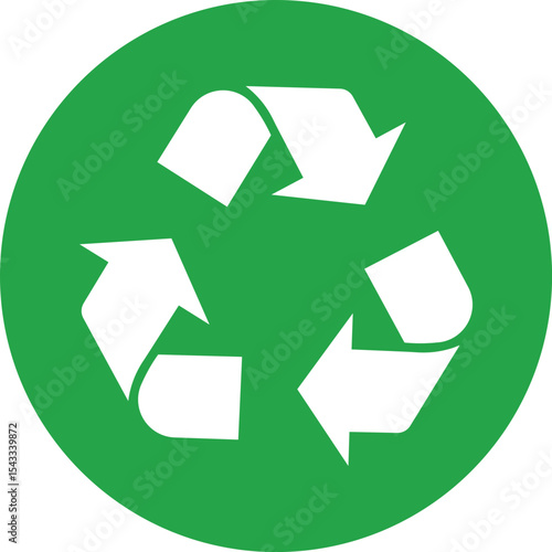 recycle symbol on white background