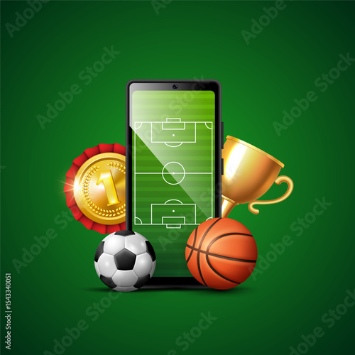 Sports betting design elements. Vector 3d illustration.