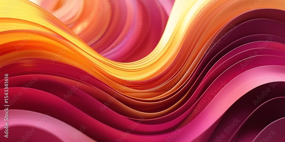 Obraz premium Abstract Layered Curves in Warm Pink and Orange Hues