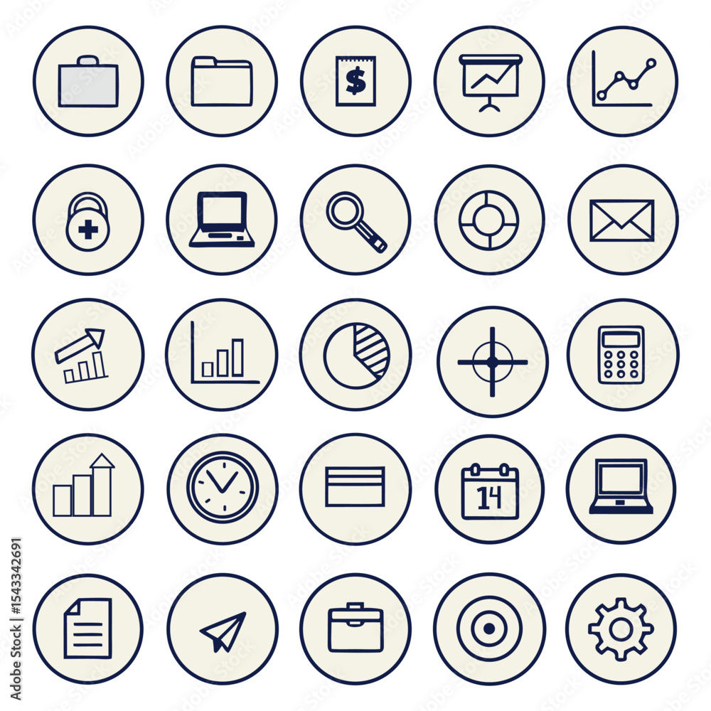 Business and finance web icon set vector illustration Business and finance web icon set vector illustration