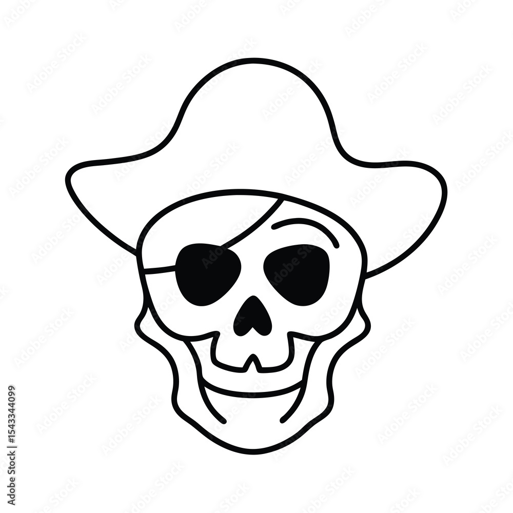 hand drawn skull pirate vector art hand drawn skull pirate vector art