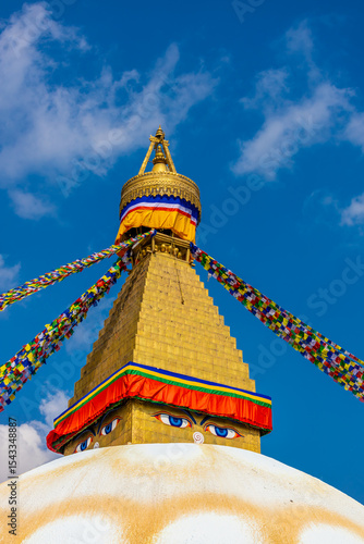 Konstfotografi Kathmandu Buddhist stupa Swoyambhu Mahachait