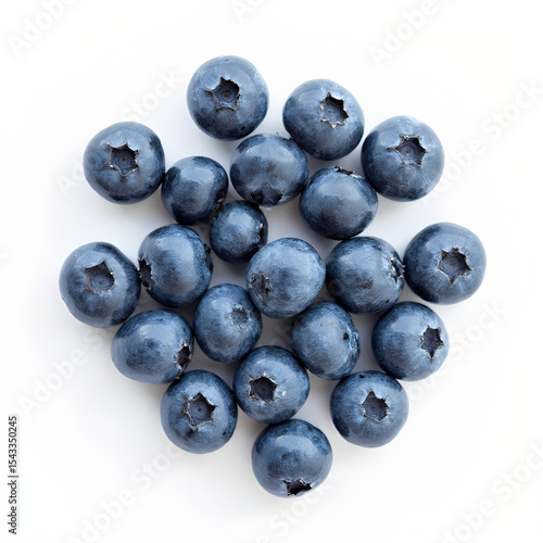 blueberries on white background