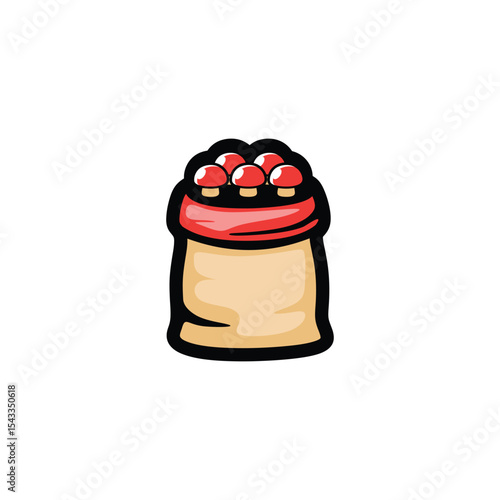 mushroom bag farm logo template
