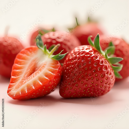 strawberries on a white background