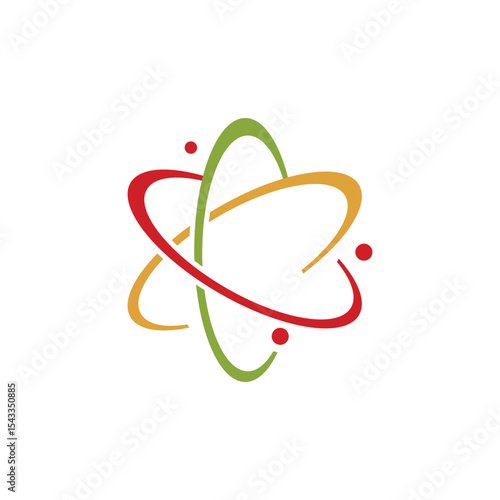 illustration of atom symbol logo