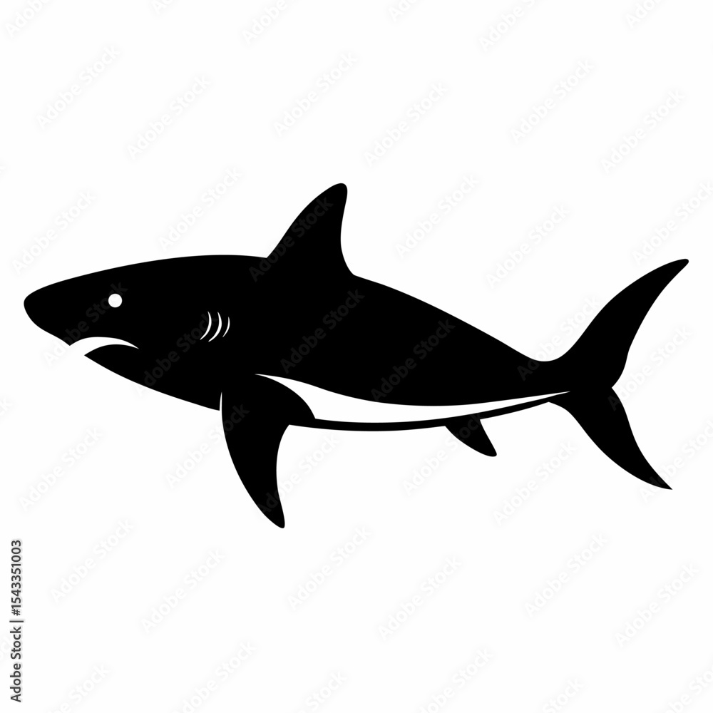 Fototapeta premium shark cartoon isolated on white