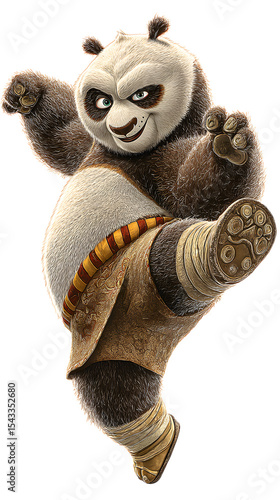 Po from Kung Fu Panda in Action Kick