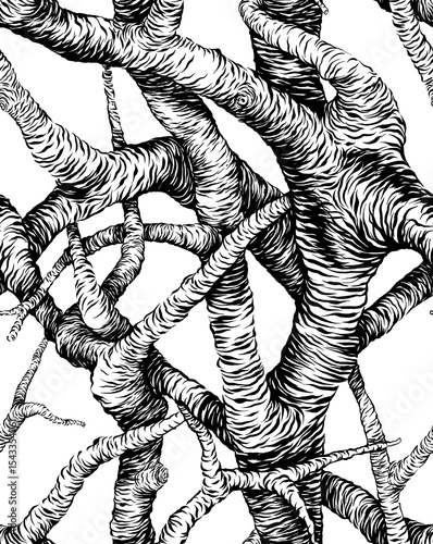 black and white tree lineart for printing and wallpaper purposes