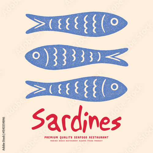 Seafood t-shirt design. Sardines love club. Canned fish artwork. Fish vintage artwork. Women's color hand-drawn t-shirt print. Sardine fish with olive and lemon artwork for t-shirt print, poster