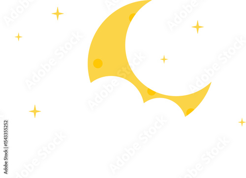 Starry night with the moon covered by clouds