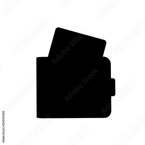 Silhouette of wallet with credit offer letter, financial approval icon, copyspace