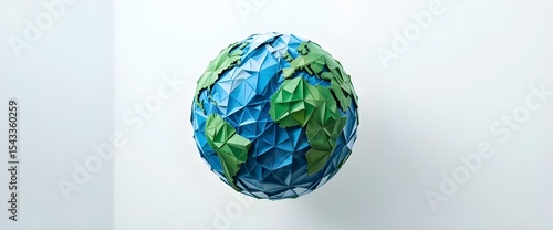 Stunning Origami Earth Globe Papercraft Model Sustainable Environment Concept