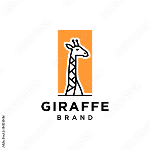 Giraffe Minimalist Logo Icon Design Vector Illustration. Elegant Lines for Company Logo. Cow icon logo vector design, modern logo pictogram design