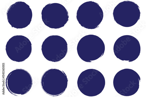 Grunge circles irregular forms. Rough paint edges textured surfaces uneven patterns bold smears.