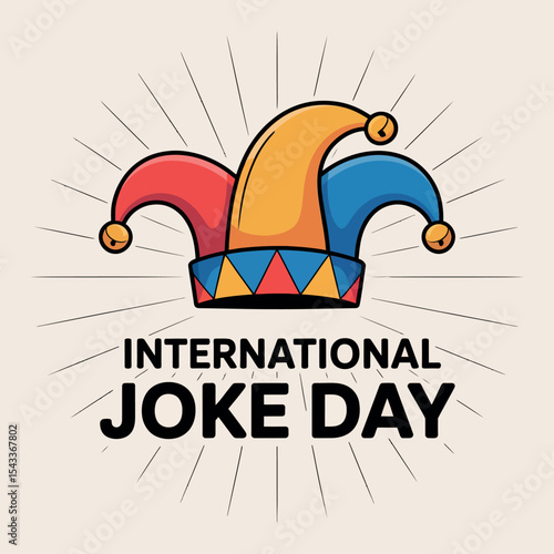International Joke Day Jester Hat Humor Celebration Poster