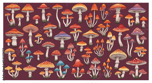 An Exploration of Diverse Mushroom Species Found Across Various Habitats and Environments