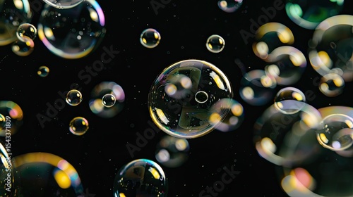 Bubbles on Gradient Background with Copy Space