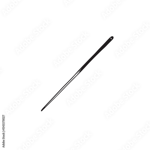 A snooker cue illustration hand drawn in black.